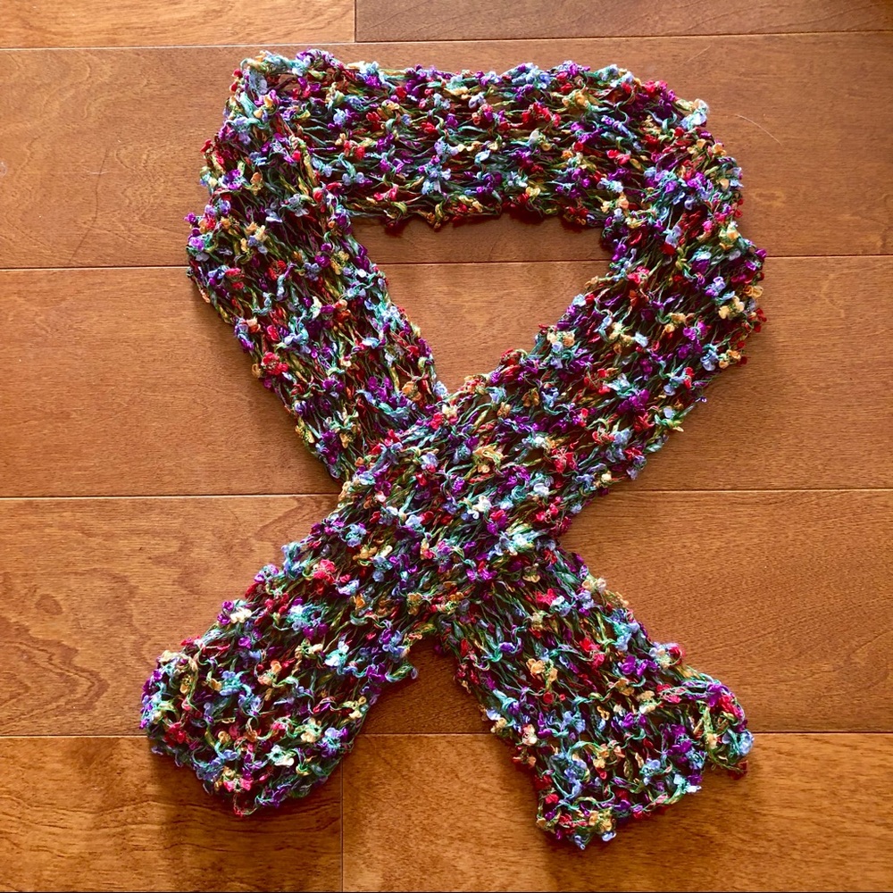 Multi Colored Crochet Spring Scarf